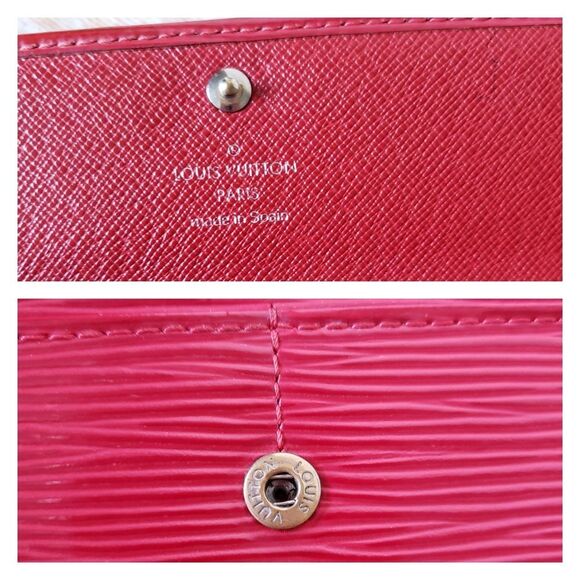 Authentic Louis Vuitton Epi Sarah Long Wallet Red Rouge Portefeuille Leather - Picture 13 of 16